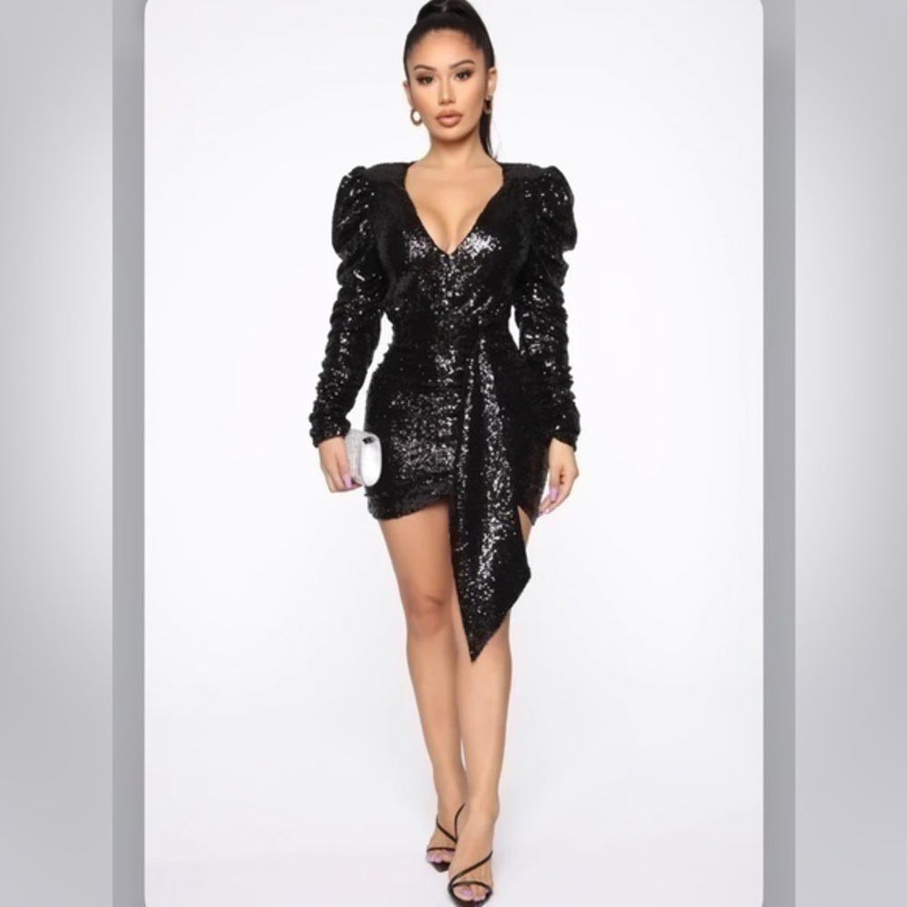 Fashion Nova Keeping Sequins Mini Dress